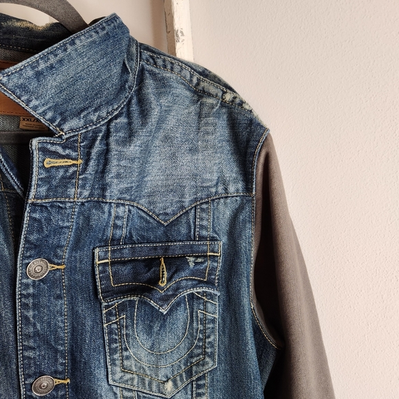 True Religion Denim Jacket men's XXL Jimmy Jacket venice nights - Picture 10 of 12